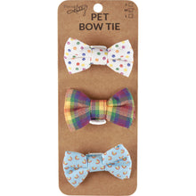 Load image into Gallery viewer, Rainbow Plaid Pet Bow Tie Set | LGBTQ Pride Pet Accessories | Gift For Cat/Dog Lover