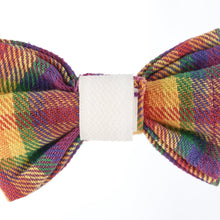 Load image into Gallery viewer, Rainbow Plaid Pet Bow Tie Set | LGBTQ Pride Pet Accessories | Gift For Cat/Dog Lover