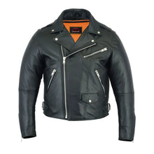 Load image into Gallery viewer, Men's Modern Full Cut Beltless Biker Jacket - Black