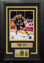 Load image into Gallery viewer, Ray Bourque in Black Boston Bruins 8" x 10" Framed Hockey Photo with Engraved Autograph