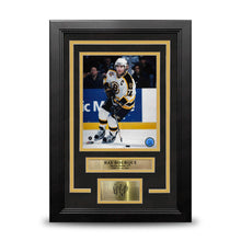 Load image into Gallery viewer, Ray Bourque 75th Anniversary White Boston Bruins 8x10 Framed Hockey Photo with Engraved Autograph