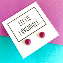 Load image into Gallery viewer, Violet Pink Retro Button Stud Earrings