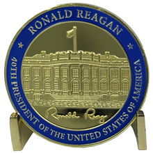 Load image into Gallery viewer, EL7-01 40th President Ronald Reagan Challenge Coin White House POTUS coin