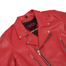 Load image into Gallery viewer, Crimson Firebrand Men’s Faux Leather Motorcycle Jacket