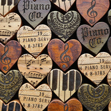 Load image into Gallery viewer, Engraved Piano Wood Hearts