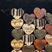 Load image into Gallery viewer, Engraved Piano Wood Hearts