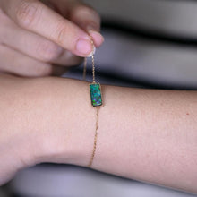 Load image into Gallery viewer, Rectangle-Shaped Australian Boulder Opal Bracelet in 18K Gold