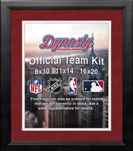 Load image into Gallery viewer, NHL Hockey Photo Picture Frame Kit - New Jersey Devils (Red Matting, White Trim)