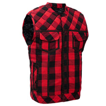 Load image into Gallery viewer, Scarlet Fury Black and Red Flannel Textile Vest