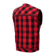 Load image into Gallery viewer, Scarlet Fury Black and Red Flannel Textile Vest