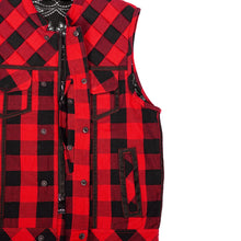 Load image into Gallery viewer, Scarlet Fury Black and Red Flannel Textile Vest