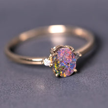 Load image into Gallery viewer, Red Colored Boulder Opal Diamond Engagement Ring 14K Yellow Gold