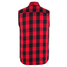 Load image into Gallery viewer, Red Rider Men's Sleeveless Red and Black Flannel Shirt