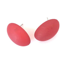 Load image into Gallery viewer, Cherry Red Frosted Oval Retro Button Stud Earrings