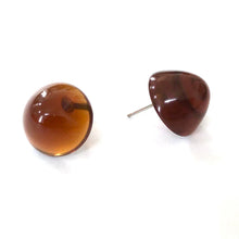 Load image into Gallery viewer, Tortoise Brown Gumdrop Stud Earrings