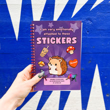 Load image into Gallery viewer, Reusable Sticker Storage Book | I Am Very Emotionally Attached to These Stickers | 50 Blank Pages Silicone Coated Release Paper Album