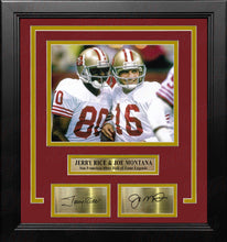 Load image into Gallery viewer, Jerry Rice &amp; Joe Montana San Francisco 49ers 8" x 10" Framed Football Photo with Engraved Autographs