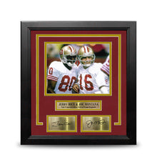 Load image into Gallery viewer, Jerry Rice &amp; Joe Montana San Francisco 49ers 8" x 10" Framed Football Photo with Engraved Autographs