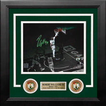 Load image into Gallery viewer, Robert Williams III Blocks Steph Curry Boston Celtics Autographed Framed Basketball Photo