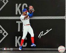 Load image into Gallery viewer, Johan Rojas Double Play Catch Philadelphia Phillies Autographed 8" x 10" Spotlight Baseball Photo
