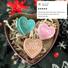 Load image into Gallery viewer, Romantic Set of 3 Mini Heart Claws in Heart Shaped Gift Box