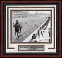 Load image into Gallery viewer, Ron Turcotte Riding Secretariat at the 1973 Belmont Stakes Framed Horse Racing Photo