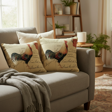 Load image into Gallery viewer, Tache Rooster Postcard European Farmhouse Cottage Vintage Tapestry Woven Throw Pillow Cover (15051)