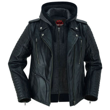 Load image into Gallery viewer, Rush Charm Women's Premium Cowhide Moto Jacket