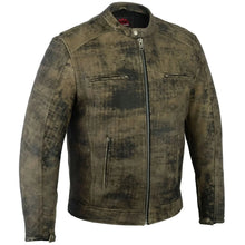 Load image into Gallery viewer, Men's Antique Brown Motorcycle Cruiser Jacket