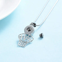 Load image into Gallery viewer, Basketball &amp; Net Cremation Urn Necklace