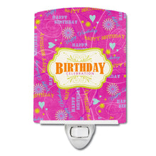 Load image into Gallery viewer, Happy Birthday Pink Ceramic Night Light SB3001CNL