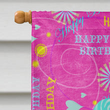 Load image into Gallery viewer, Happy Birthday The Big Day Pink Flag Canvas House Size