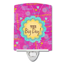 Load image into Gallery viewer, Happy Birthday The Big Day Pink Ceramic Night Light SB3002CNL
