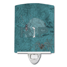 Load image into Gallery viewer, RIP Rest in Peace with spider web Halloween Ceramic Night Light SB3004CNL