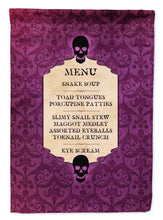 Load image into Gallery viewer, Goulish Menu including Eye Screen and Snake soup Halloween Garden Flag – Decorative Outdoor Yard Flag