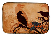 Load image into Gallery viewer, Beware of the Black Crows Halloween Dish Drying Mat – Absorbent, Artistic Kitchen Essentials SB3009DDM