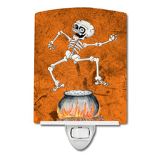 Load image into Gallery viewer, Skeleton jumping from Witches Caldron Halloween Ceramic Night Light SB3013CNL