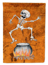 Load image into Gallery viewer, Skeleton jumping from Witches Caldron Halloween Garden Flag – Decorative Outdoor Yard Flag