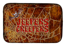 Load image into Gallery viewer, Jeepers Creepers with Bat and Spider web Halloween Dish Drying Mat – Absorbent, Artistic Kitchen Essentials SB3018DDM