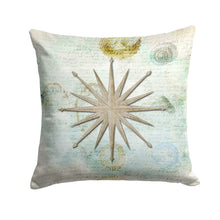 Load image into Gallery viewer, Shells Navagation StarThrow Pillow - 14x14 Decorative Pillow – Art for Your Home &amp; Patio