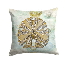 Load image into Gallery viewer, Sand Dollar Throw Pillow - 14x14 Decorative Pillow – Art for Your Home &amp; Patio