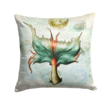 Load image into Gallery viewer, Mermaids and Mermen Mermaid TailThrow Pillow - 14x14 Decorative Pillow – Art for Your Home &amp; Patio