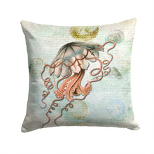 Load image into Gallery viewer, Jellyfish Throw Pillow - 14x14 Decorative Pillow – Art for Your Home &amp; Patio
