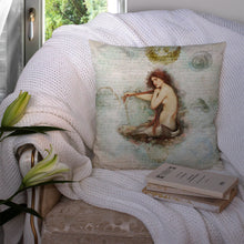 Load image into Gallery viewer, Mermaids and Mermen Throw Pillow - 14x14 Decorative Pillow – Art for Your Home &amp; Patio