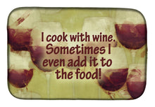 Load image into Gallery viewer, I cook with wine Dish Drying Mat – Absorbent, Artistic Kitchen Essentials SB3069DDM