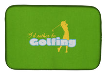 Load image into Gallery viewer, I'd rather be Golfing Woman on Green Dish Drying Mat – Absorbent, Artistic Kitchen Essentials SB3093DDM