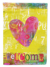 Load image into Gallery viewer, Artsy Welcome Heart Flag Canvas House Size SB3099CHF