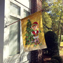 Load image into Gallery viewer, Santa's Elf  and Christmas Tree Flag Canvas House Size SB3115CHF