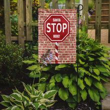 Load image into Gallery viewer, Santa Claus Stop Here Stop Sign Garden Flag - Outdoor Decorative Yard Flag