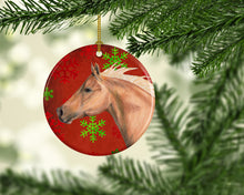 Load image into Gallery viewer, Horse Red Snowflakes Holiday Christmas  Ornament - Round Ceramic Ornament – Artist-Designed Keepsake Decoration SB3123CO1